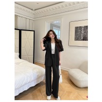 【現貨9.38IBV】988韓版寬鬆潮感西裝套裝(黑色)