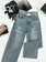 |預購|一件免運|正韓| 韓國代購KR官網原版 腰頭標籤造型刷破牛仔褲