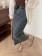 |現貨|一件免運|正韓| 韓國代購KR官網原版 高級水泥色牛仔半身裙配腰包